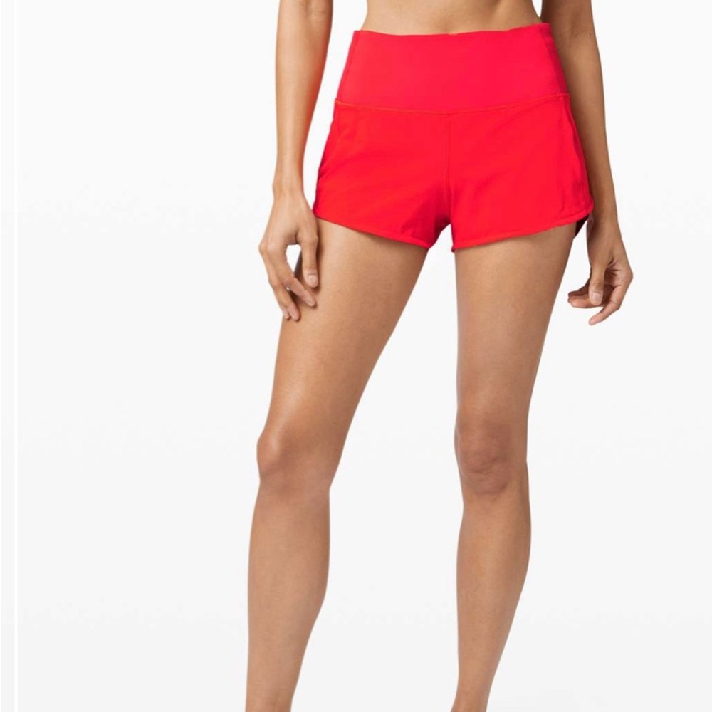Lululemon Speed Up Short High-Rise, 
Carnation Red, Size 6